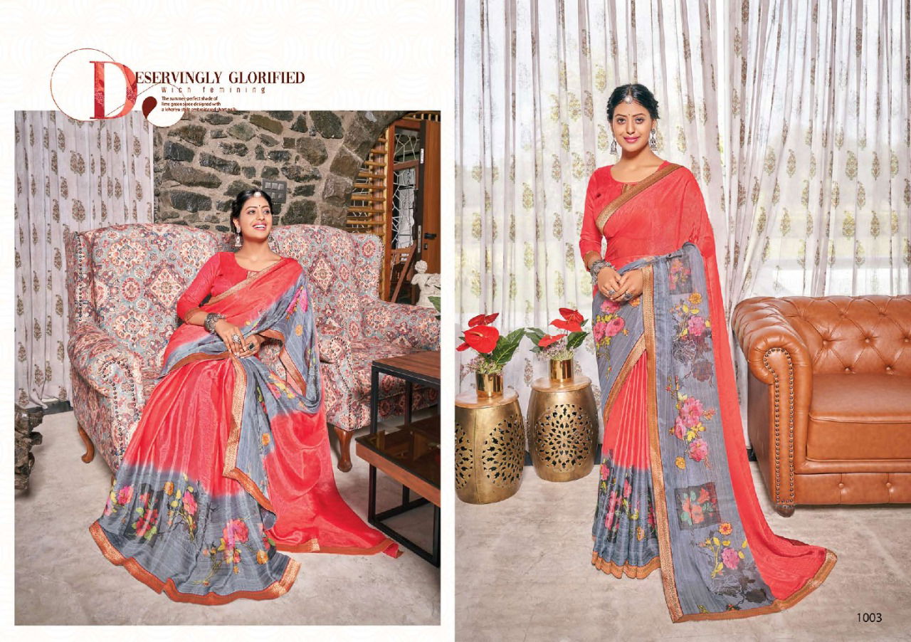 Saroj Delight 4 Printed Brasso Casual Wear Latest Saree Collection